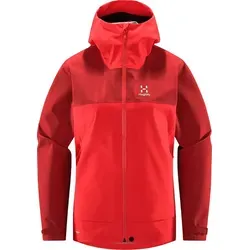 Haglöfs Damen Front Proof Jacket Poppy red/Corrsion XS - Funktionsjacken – Leichte Hardshelljacke aus 3-lagigem PROOF-Gewebe, wind- und wasserdicht, mit verstellbarer Kapuze und optimaler Bewegungsfreiheit für jedes Abenteuer.