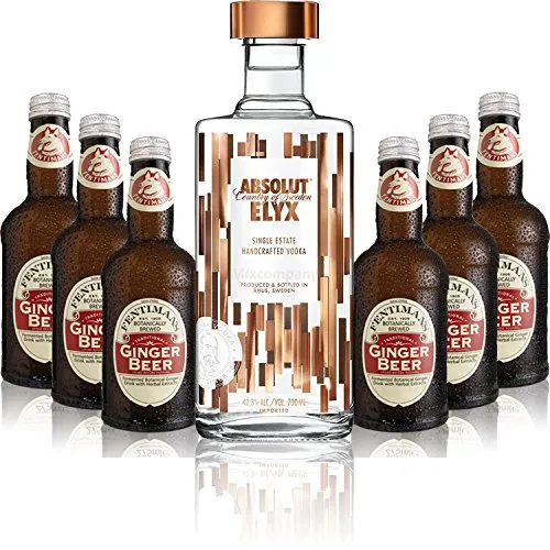 Moscow Mule Set - Absolut Elyx Vodka 0,7l 700ml (42,3% Vol) + 6x Fentimans Traditional Ginger Beer 200ml - Inkl. Pfand MEHRWEG