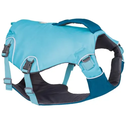 Ruffwear Confluence™ Life Jacket Schwimmweste, Biolumin Blue, Größe:M - Hundemäntel mit optimalem Auftrieb und Bewegungsfreiheit, ideal für Wasserabenteuer. Die Confluence™ bietet wetterfesten Schutz und reflektierende Details für verbesserte Sichtbarkeit.