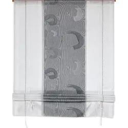 Bändchen-Raffrollo anthrazit-weiß 90x135cm - Rollos mit edler, halbtransparenter Stoffstruktur und leicht glänzender Oberfläche, ideal für stilvolle Fensterdekoration. Einfach zu montieren und waschbar bei 30°C.