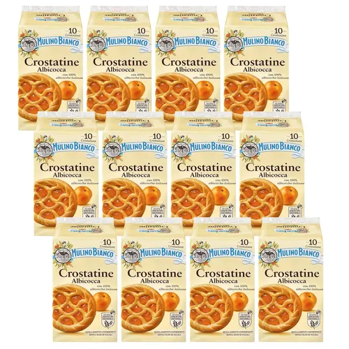 Mulino Bianco Crostatine Albicocca Kekse mit Butter- und Kakaogeschmack 12x400g