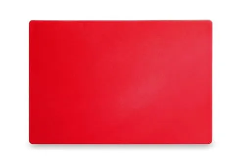 HENDI Schneidbretter, HACCP, Beidseitig nutzbar, glatt, minimiert das Abstumpfen von Messern, 450x300x(H)13mm, HDPE Kunststoff, rot