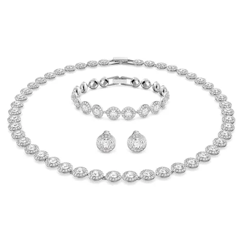 Swarovski Schmuck-Set Una Angelic 5367853 - Silber, funkelndes Design mit runden Kristallelementen für einen charmanten Look