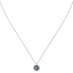 CHRIST Collier Damen-Kette 585er Weißgold mit Topas - Ketten ohne Anhänger, elegante 585er Weißgoldkette mit blauem Topas und funkelnden Brillanten für einen edlen Look.