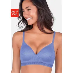 LASCANA Bralette-BH Freya ohne Bügel mit eingearbeitetem Push-up Kissen, bequemer BH blau 90