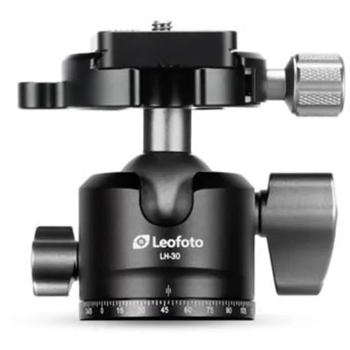 LEOFOTO Stativ-Kugelkopf LH-30 mit BPL-50 Platte - Stativkopf für Fotografen, maximale Tragkraft von 6 kg, inklusive Schnellwechselplatte und praktischer Nylon-Tasche für sicheren Transport.