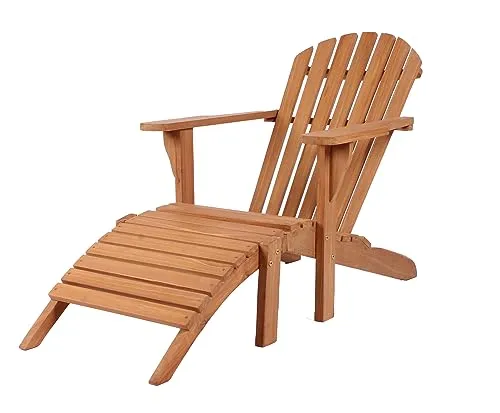 bene living Teakholz Gartenliege/Sessel - Adirondack Montreal - Stylische Teakholz-Liege für Garten, Balkon und Terrasse. Der Sessel lässt sich schnell in eine bequeme Liege umwandeln und bietet dank breiter Armlehnen zusätzlichen Komfort. Ideal für entspannte Stunden im Freien.