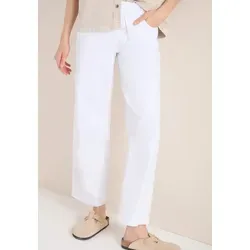 Cecil High Waist Wide Leg Jeans im Loose Fit White 32 - Stylische High Waist Jeans im Loose Fit mit weiten Beinen. Perfekt für einen lässigen Look. Maße bei EU-Größe 29: Taillenabschluss: 42 cm, Innenbeinlänge: 76 cm.