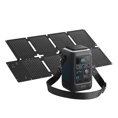 Anker C300XDC-PS60 Powerstation mit 60W Solarpanel - Powerstation mit 288Wh Kapazität, 7 vielseitigen Anschlüssen und kompaktem Design. Ideal für Outdoor-Aktivitäten und Notfälle, mit Solarladefunktion für nachhaltige Energie.