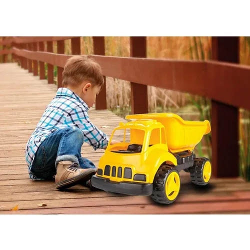 Jamara Sandkastenauto Dump Truck XL - Gelb - Spielfahrzeuge, ideal für kleine Bauprojekte im Sandkasten mit einer kippbaren Ladefläche und bis zu 40 kg Ladekapazität.