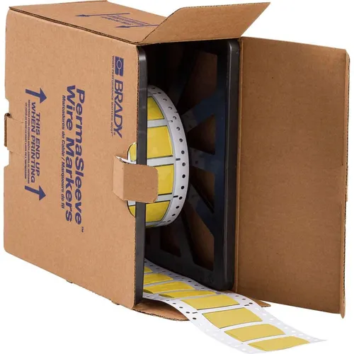 Brady, HX-750-2-YL, B-7642, Heatex Schrumpfschlauch 2:1, Gelb, 50 x 31,4mm, für Kabeldurchmesser von 9,53 - 17,78mm(250 St.) (117047)