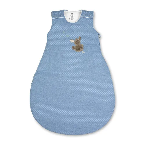 Sterntaler Baby-Schlafsack Esel Emmi, Größe 50/56, Hellblau - Baby Schlafsäcke aus 100% Baumwolle, mit Reißverschluss und Knöpfen für einfaches Wickeln. Niedliches Esel-Motiv und sicherer Schutz durch gepolsterte Lasche am Reißverschluss.
