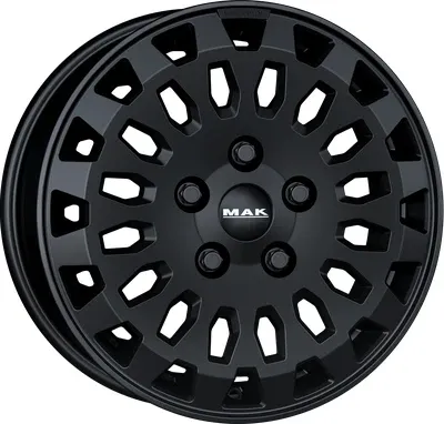 Mak Overland Gloss Black Alufelge 8x18 ET53 - Auto & Motorrad - Hochwertige Felge mit glänzendem Schwarz und elegantem Mirror Ring für eine sportliche Optik.
