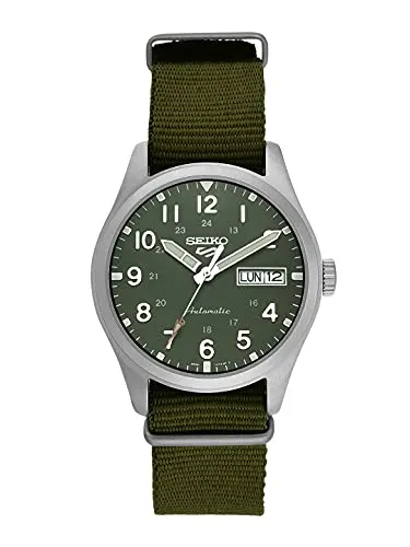Seiko 5 Sports Herren-Uhr Automatik Edelstahl SRPG33K1 - Robuste Herren-Armbanduhr aus Edelstahl mit flexiblem Textilband für hohen Tragekomfort. Kratzfestes Hardlexglas und wasserdicht bis 100 Meter – ideal für den Alltag.