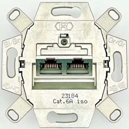 Busch Jaeger 0218/12-101 UAE-Anschlussdose 2-fach RJ45 Cat. 6a iso geschirmt