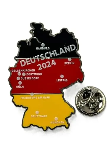 Fußball Sport Replika Pin Badge Anstecker EM EURO WM Anstecknadel Sammeln Nationalmannschaft Deutschland Austragungsorte Landkarte mehrfarbig