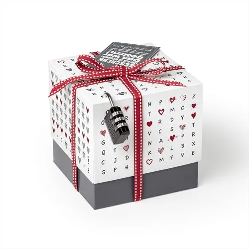 SURPRISA Geschenkbox, Rätselbox Geldgeschenke Verpackung, Gutscheine zum Hochzeit, Valentinstag, Hochzeitstag, Herzrätsel, Größe S (12cm)