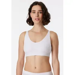Schiesser Damen Soft BH mit herausnehmbaren Pads - Classic Seamless, Weiß, XXL - Funktionsunterwäsche: Nahtloser Soft BH mit herausnehmbaren Pads, ideal für einen unsichtbaren Look unter enger Kleidung. Bügellos und bequem für den ganzen Tag.