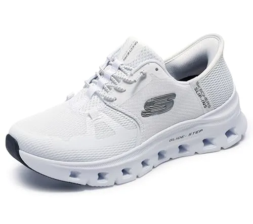 Skechers Damen Glide-Step Pro Sneaker, Weiß, 41 EU - Damen-Sneaker mit atmungsaktivem Mesh-Obermaterial und elastischen Schnürsenkeln für optimalen Komfort und Flexibilität bei jedem Schritt.