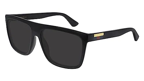 Gucci Sonnenbrille GG0748S 001 Schwarz grau Herren original - Sportbrille mit UV400-Schutz, ideal für modebewusste Herren und Damen, elegantes rechteckiges Design in Schwarz.