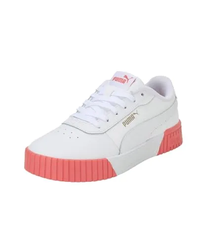PUMA Damen Carina 2.0 Turnschuhe, Puma White Hibiscus Flower Puma Gold, 38 EU
