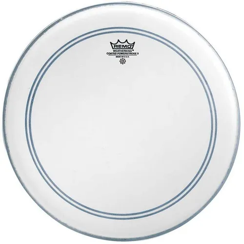 REMO Powerstroke 3 Bass Coated 22" - Hochwertiges Schlagzeugfell für Bassdrum, Snaredrum und Tom, bietet hervorragenden Klang und Langlebigkeit für den professionellen Einsatz.