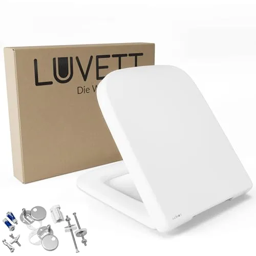 LUVETT® WC-Sitz Q500 – Antibakterielles Duroplast mit Softclose - Hochwertiger WC-Sitz aus antibakteriellem Duroplast, inkl. 3 Montagevarianten und patentierter Softclose-Funktion für leises Schließen. Ideal für hygienische und einfache Reinigung.
