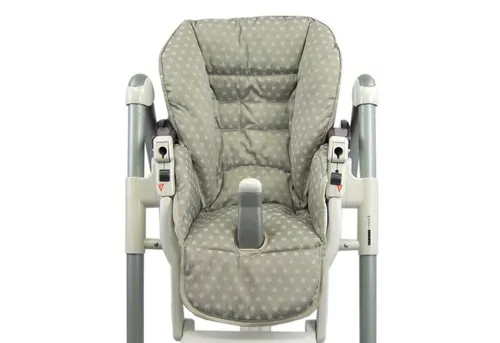 BAMBINIWELT Ersatzbezug Sitzkissen für Peg Perego Prima Pappa-Diner (Sterne beige) - Hochwertiger Ersatzbezug für den Peg Perego Hochstuhl, aus robustem und weichem Material, waschbar bis 30° für einfache Pflege.