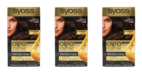 Syoss oleo permanente öl-coloration 4-50 eisiges Braun , 3er Pack EA733940