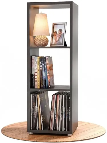 BMG Möbel Würfelregal Nizza – Anthrazit, 3 Fächer - Stylisches 3er Würfelregal aus stabiler Spanplatte, ideal für Bücher und Deko. Made in Germany, einfach zur Selbstmontage, Maße: ca. 37,5 x 108,5 x 33 cm.