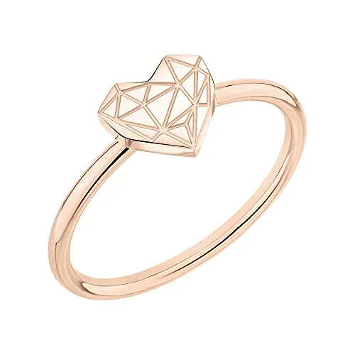 Liebeskind Berlin Ring LJ-0868-R-56 - Edelstahlring in Herzform, IP roségold, ideal als Geschenk für jeden Anlass und perfekt kombinierbar mit anderem Schmuck.