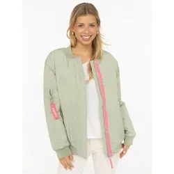 Zwillingsherz Blouson "Happy" in Hellgrün/Pink, Größe M - Stylischer Blouson "Happy" für Babys in Hellgrün/Pink, Größe M. Ideal für den Alltag, mit College-Kragen und praktischen Eingrifftaschen. Aus hochwertigem Polyester gefertigt.