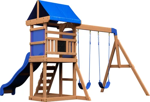 Backyard Discovery Spielturm Aurora aus Holz | XXL Spielhaus mit Rutsche und Schaukeln - Schaukeln und Klettern im Garten: Der Aurora Spielturm aus witterungsbeständigem Zedernholz bietet unendlichen Spielspaß für Kinder von 3-10 Jahren, ideal für kleine Gärten!