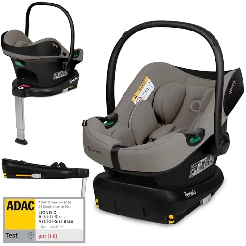 Lionelo ASTRID i-Size SET Kindersitz mit Basis 40-87 cm - SICHERHEIT FÜR IHR KIND: Der Lionelo Astrid i-Size Kindersitz bietet höchste Sicherheit mit 5-Sterne ADAC-Auszeichnung und ISOFIX-Befestigung. Die atmungsaktive Dri-Seat-Einlage sorgt für Komfort auf Reisen.