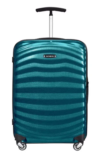 Samsonite Lite-Shock Spinner 55 cm Petrol Blue - leichter Handgepäckkoffer aus widerstandsfähigem Curv-Material, 360 Grad drehbare Räder und praktischer Innenraumteiler