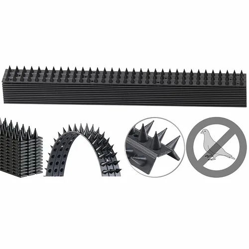 Exbuster Vogelabwehr: 12er-Set Tierabwehr-Spikes, 3-reihig, je 49 x 4,5 cm lang (Vogelabwehr Spikes, Zaun, Maderschreck)