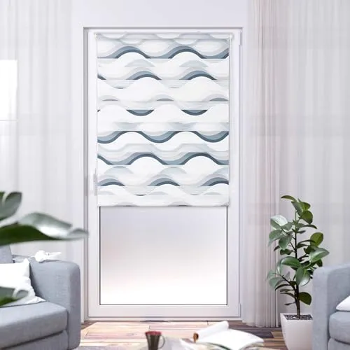 K-Home Klemmfix Doppelrollo Madrid - Grau 100 x 150 cm - Seitenzugrollo ohne Bohren, idealer Licht- und Sichtschutz, einfache Montage mit verstellbarem Klemmträger und kindersicherem Kettenhalter.
