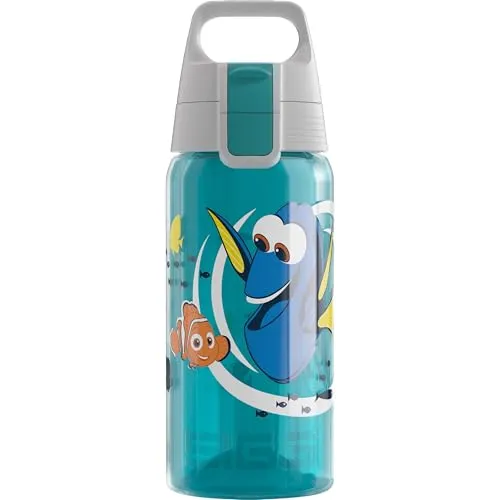 SIGG VIVA ONE Dory Kinder Trinkflasche (0.5 L), schadstofffreie Kinderflasche mit auslaufsicherem Deckel, einhändig bedienbare Trinkflasche für Kinder