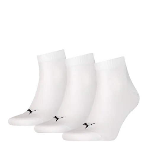 PUMA Plain 3P Quarter Socke, Weiß (White), 35-38, 3er Pack