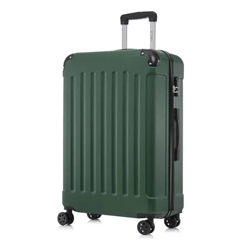 YONSLY Koffer Suitcase XL Dunkelgrün - Robuster Trolley mit 4 Rollen - Der YONSLY Koffer Suitcase XL in Dunkelgrün bietet durchdachtes Design und hohe Zuverlässigkeit. Mit 360°-Rollen, leichtem ABS-Material und einem integrierten Sicherheitsschloss ist er ideal für Reisen und den täglichen Gebrauch.