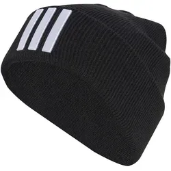 adidas 3-Streifen Mütze Black/White (M/L) für Herren - Stylische Unisex-Mütze aus 100 % Polyacryl, mit umschlagbarem Bündchen für individuellen Tragekomfort.