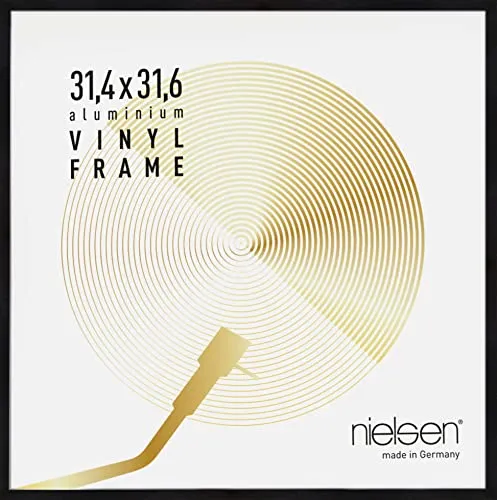 nielsen Schallplatten Rahmen, 31,4 x 31,6 cm, Schwarz matt - Fotoalben, Rahmen & Zubehör – Hochwertiger Aluminiumrahmen für Vinyls im Hoch- und Querformat mit bruchsicherem Kunstglas und einfacher Cover-Wechsel-Funktion.