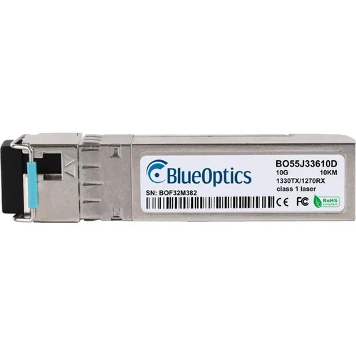 Synology SFP-10G-BX-D-SG kompatibler BlueOptics SFP+ BO55J33610D - Switch-Module für schnelle Netzwerkverbindungen, 10G Ethernet Modul mit 5 Jahren Herstellergarantie und universeller Markenkompatibilität.