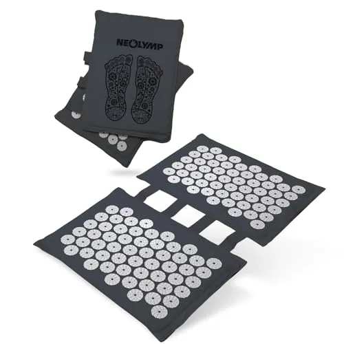 NEOLYMP Meditationskissen Akupunktur Fußmassage Matte - Bodensitzkissen mit ABS-Spitzen für gezielte Fußreflexzonen-Stimulation. Ideal zur Regeneration müder Füße und zur Stressreduktion, abwaschbar und umweltfreundlich.
