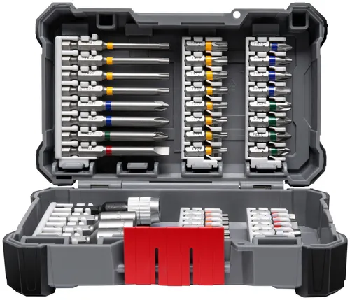 Bosch Professional Bit-Set Pick&Click 45-teilig - Werkzeug-Set mit 45 Teilen, inklusive 32 Schrauberbits und Handschraubendreher für vielseitige Anwendungen, ideal für Profis und Heimwerker.