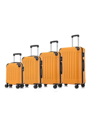 yonsly Premium Reisekoffer mit TSA-Schloss und YKK-Reißverschluss – Set S-M-L-XL (Orange) - Robustes 4-teiliges Kofferset mit leichtgängigen 360°-Doppelrollen für mühelose Mobilität. Integriertes TSA-Schloss sorgt für sichere Reisen. Ideal für alle Airline-Bestimmungen.