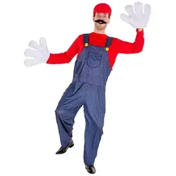 tectake® Herrenkostüm Super Klempner Mario - Kostüme für Fans des legendären Videospiel-Helden, perfekt für Kostümpartys und sorgt für authentisches Mario-Feeling.