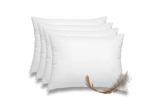 wometo Federkissen 4er Pack, 40x60 cm - Praktisches 4er Set waschbare Federkissen mit 100% Baumwoll-Bezug. Ideal zum Dekorieren und bequem in der Maschine waschbar bei 40°. Perfekt für gemütliche Wohnräume!