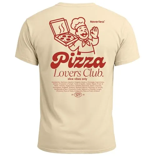 Neverless Print-Shirt Herren - Pizza Lovers Club T-Shirt mit Backprint - Stylisches Neverless® Herren T-Shirt mit einzigartigem Pizza Lovers Club Backprint. Aus 100% Baumwolle für hohen Tragekomfort. Ideal für einen lässigen, urbanen Look.