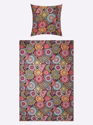 Bettwäsche WÄSCHEPUR Gr. 5 - Buntes Blumen-Dessin - Bettwäsche aus 100% Baumwolle im bezaubernden Blumen-Dessin. Schnell zu beziehen dank Reißverschluss und unterstützt die Initiative Cotton made in Africa. Ideal für ein gemütliches Schlafzimmer.
